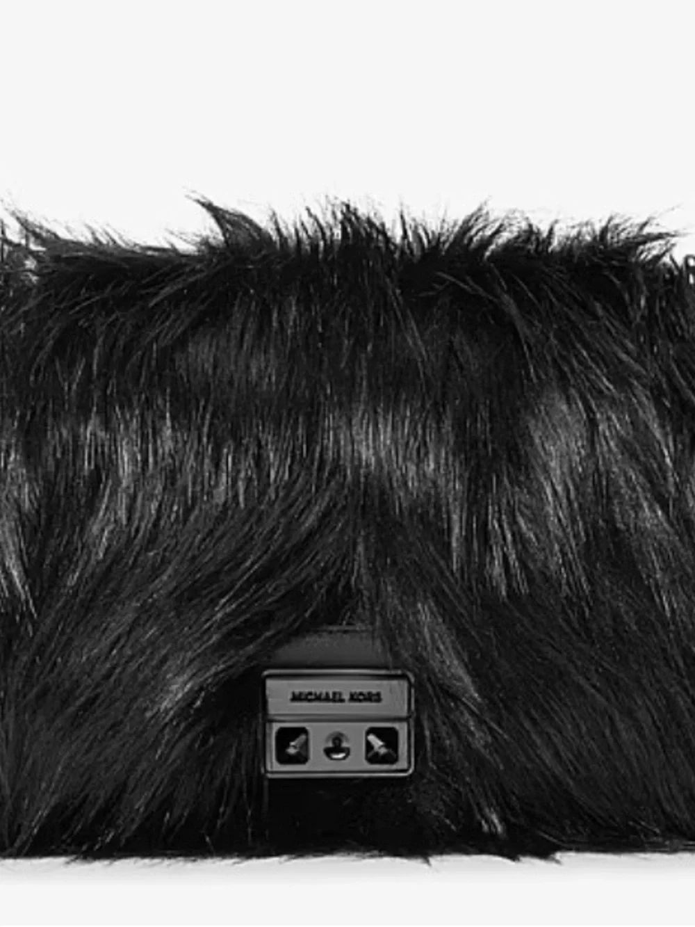 Michael Kors Tribeca Large Faux Fur Shoulder Bag, Black